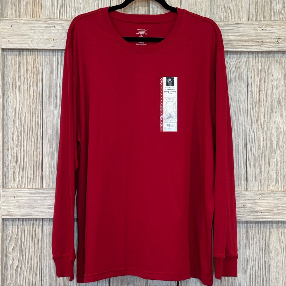 Members Mark Men's Red Long Sleeve Crewneck Shirt sz XL NWT